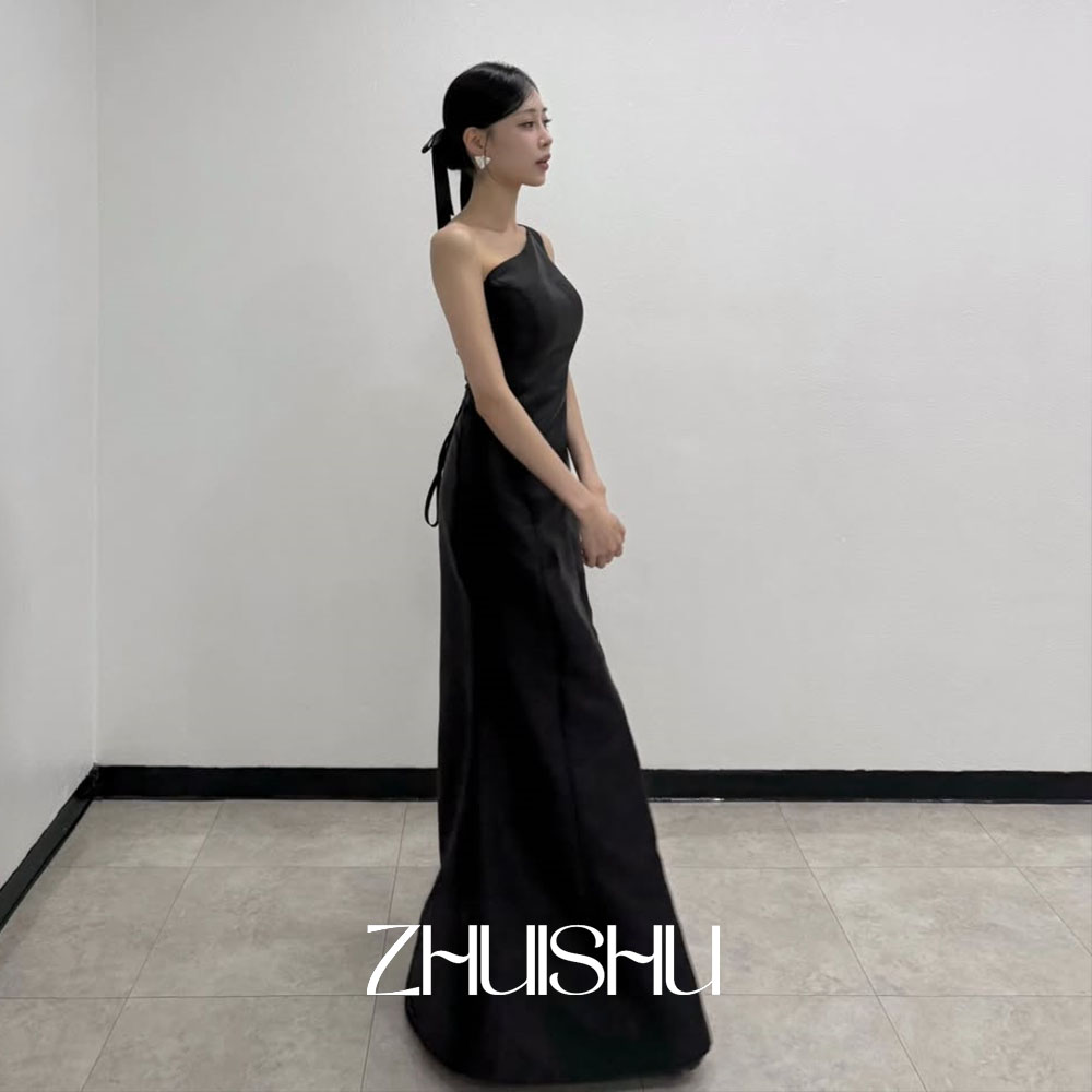 ZHUISHU 원숄더 블랙 이브닝 드레스 한국식 바닥  - Modern Korean Lifestyle 리뷰 및 가격